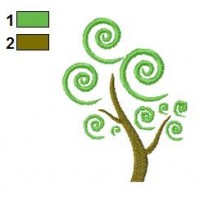 Swirl Tree Embroidery Design